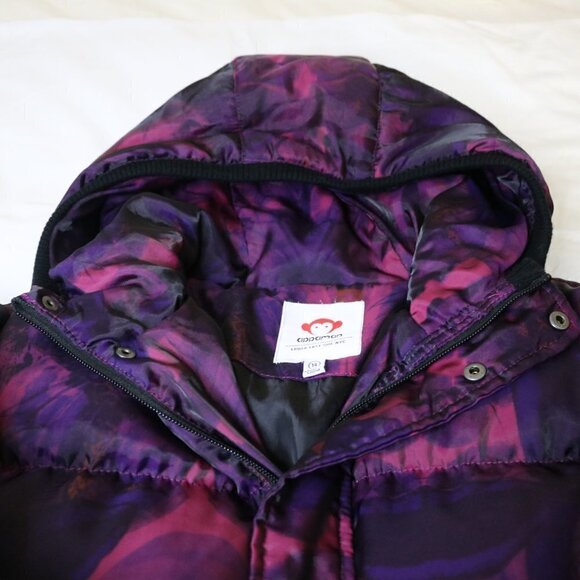 Host Pick Appaman Girls Down Puffer Jacket Hip Length Hooded Purple Black 14 - Picture 6 of 16